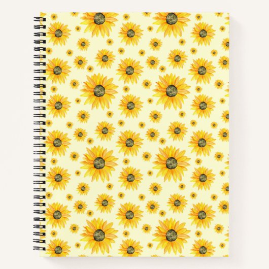 Carnet Aquarelle Tournesols motifs floraux (Devant)