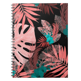 Carnet Aquarelle transparente motif avec plantes tropicau