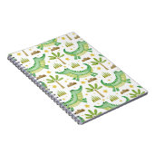 Carnet Aquarelle transparente motif de crocodile palmier (Côté Droit)