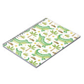 Carnet Aquarelle transparente motif de crocodile palmier (Côté gauche)