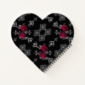 Carnet Aquarelle transparente rouge roses fleurs blanc ou (Dos)