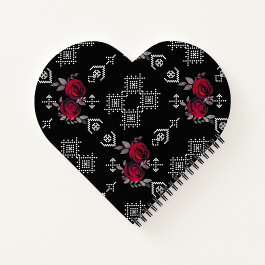 Carnet Aquarelle transparente rouge roses fleurs blanc ou (Dos)