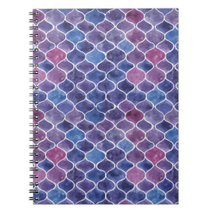 Carnet Aquarelle transparente Violet motif floral