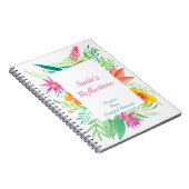 Carnet Aquarelle Tropical Floral Frontière Personnaliser (Côté Droit)