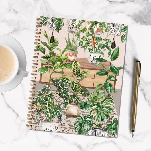 Carnet Aquarelle Tropical Houseplants Todo List