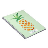 Carnet Aquarelle tropicale ananas personnalisé (Côté Droit)