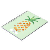 Carnet Aquarelle tropicale ananas personnalisé (Côté gauche)