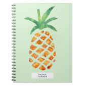 Carnet Aquarelle tropicale ananas personnalisé (Devant)