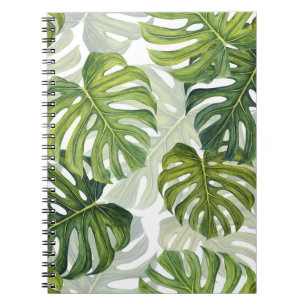 Carnet Aquarelle tropicale de Monstera verte