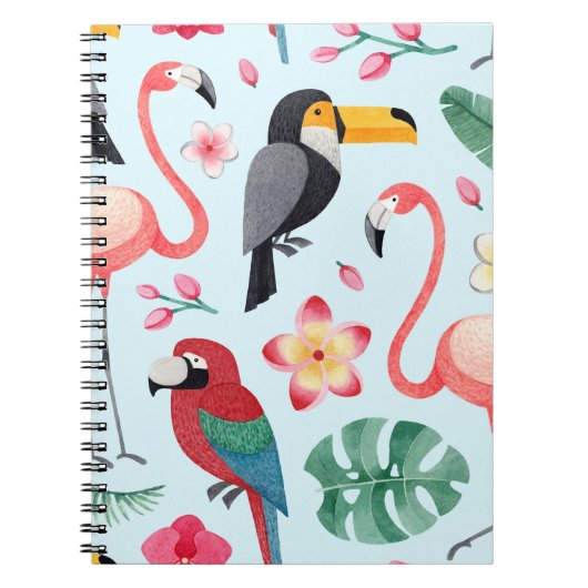 Carnet Aquarelle Tropicale : Fusion Oiseau-Fleur. (Devant)