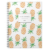Carnet Aquarelle tropicale Motif d'ananas (Devant)