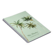 Carnet Aquarelle tropicale Palmiers Vert personnalisé (Côté Droit)