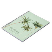 Carnet Aquarelle tropicale Palmiers Vert personnalisé (Côté gauche)