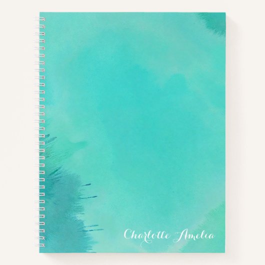 Carnet Aquarelle turquoise (Devant)