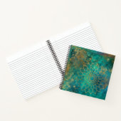 Carnet Aquarelle Turquoise Abstraite Grunge d'or Mandala (Intérieur)