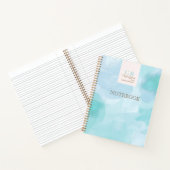 Carnet Aquarelle Turquoise bleu moderne (Intérieur)
