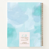 Carnet Aquarelle Turquoise bleu moderne (Dos)
