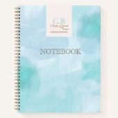 Carnet Aquarelle Turquoise bleu moderne (Devant)