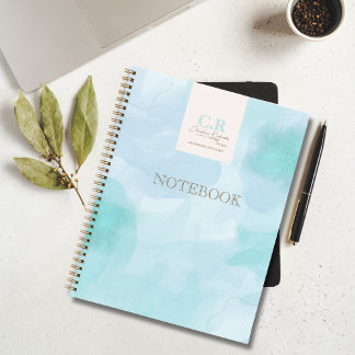 Carnet Aquarelle Turquoise bleu moderne