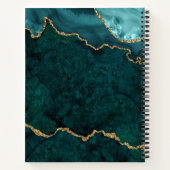 Carnet Aquarelle Turquoise en or Marbre Géode d'âge (Dos)
