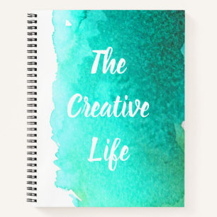 Carnet Aquarelle turquoise la citation de vie créative