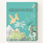 Carnet Aquarelle Turquoise mignonne Dinosaur (Dos)