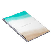 Carnet Aquarelle Turquoise & Tan Elegant Plage Eau & Sabl (Côté Droit)
