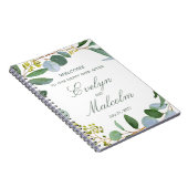 Carnet Aquarelle verdure couronne, eucalyptus Mariage (Côté Droit)