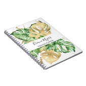 Carnet Aquarelle Verdure Palm Feuille Gold Business (Côté Droit)
