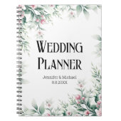 Carnet aquarelle verdure wedding planner fleurie (Devant)