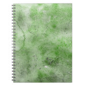 Carnet Aquarelle verte et textures papier encre sur blanc (Devant)