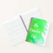 Carnet Aquarelle verte la citation de vie créative (Intérieur)