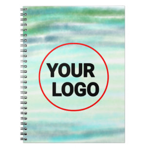Carnet Aquarelle verte simple abstrait ajouter le logo te