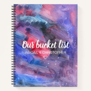 Carnet Aquarelle Vibrante Notre liste de seaux Couple Kee