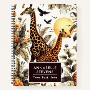 Carnet Aquarelle vintage de Giraffe
