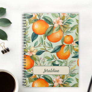 Carnet Aquarelle vintage d'orange mandarine