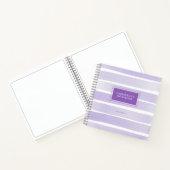 Carnet Aquarelle violet orchidée bande personnalisée (Intérieur)