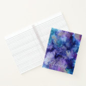 Carnet Aquarelle violette et bleu Galaxy Nom (Intérieur)