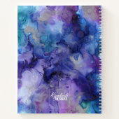 Carnet Aquarelle violette et bleu Galaxy Nom (Dos)