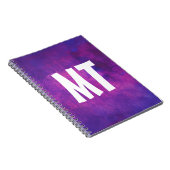 Carnet Aquarelle violette et rose Initiales personnalisée (Côté Droit)