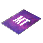 Carnet Aquarelle violette et rose Initiales personnalisée (Côté gauche)