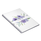 Carnet Aquarelle violette florale personnalisée (Côté Droit)