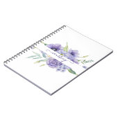 Carnet Aquarelle violette florale personnalisée (Côté gauche)