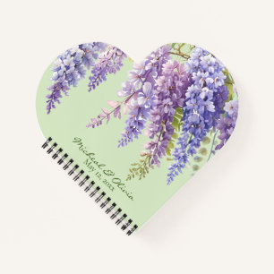 Carnet Aquarelle violette glycine florale lilas botanique