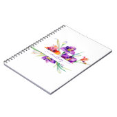 Carnet Aquarelle violette Iris personnalisée (Côté gauche)