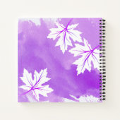 Carnet Aquarelle violette moderne et feuilles d'érable bl (Dos)