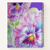 Carnet Aquarelle violette Panseuse Jolie Fleur Florale (Dos)