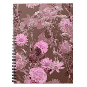 Carnet Aquarelle violette vintage de couleur bleu Art