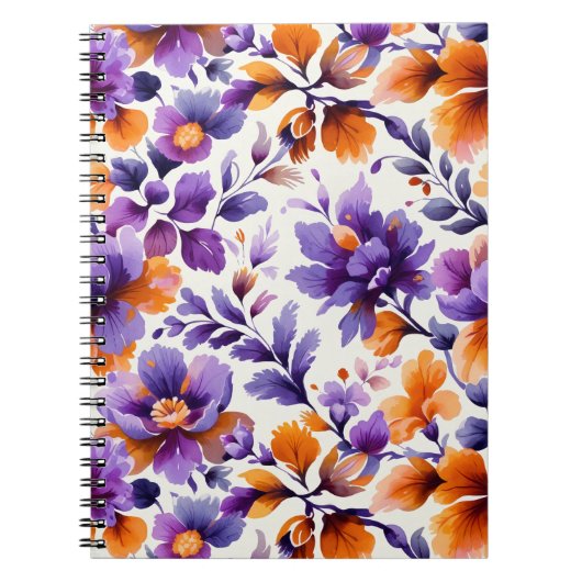 Carnet Aquarelle vive orange et violet | Spiral (Devant)