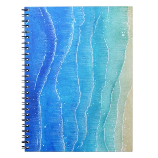 Carnet Aquarelle vue mer et plage. (Devant)